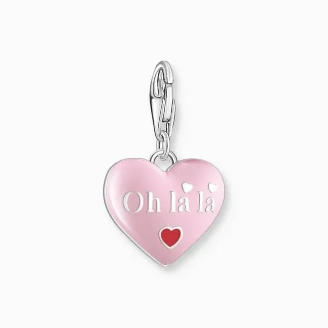 Sterling Silber Emaille Rosa Herz Anhänger 2073-042-9 Thomas Sabo Sammelbare Charms