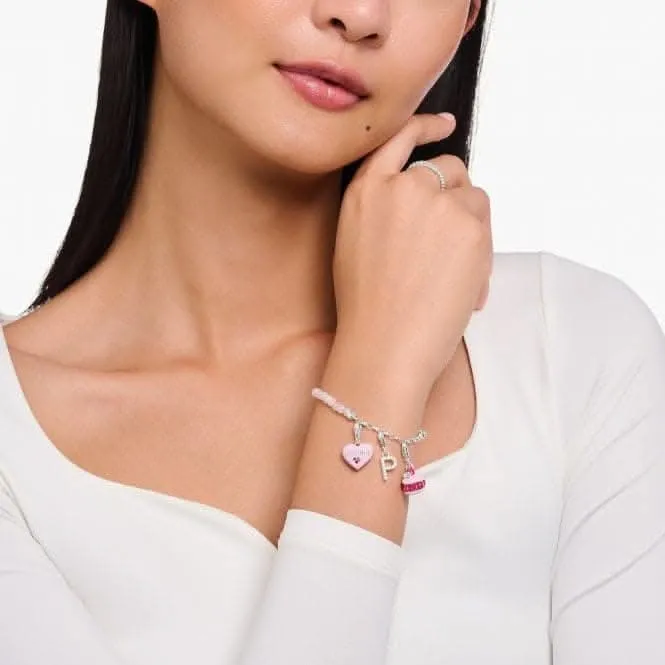 Sterling Silber Emaille Rosa Herz Anhänger 2073-042-9 Thomas Sabo Sammelbare Charms