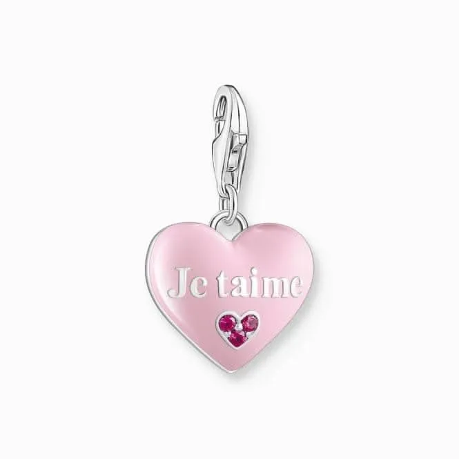 Sterling Silber Emaille Rosa Herz Anhänger 2073-042-9 Thomas Sabo Sammelbare Charms