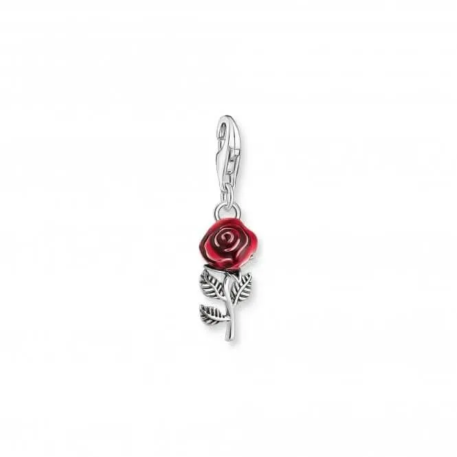 Sterling Silber Emaille Roter Rosen Anhänger 2076-664-10 Thomas Sabo Sammelbare Charms