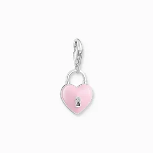 Sterling Silber Emaille Zirkonia Pink Dreidimensionales Herz Anhänger 2071-691-9 Thomas Sabo Sammelbare Charms