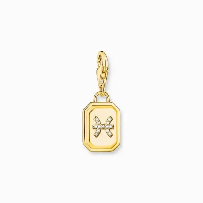 Sterling Silber vergoldetes Zirkonia Zodiac Zeichen Fische Anhänger 2154-414-39 Thomas Sabo Sammelbare Charms