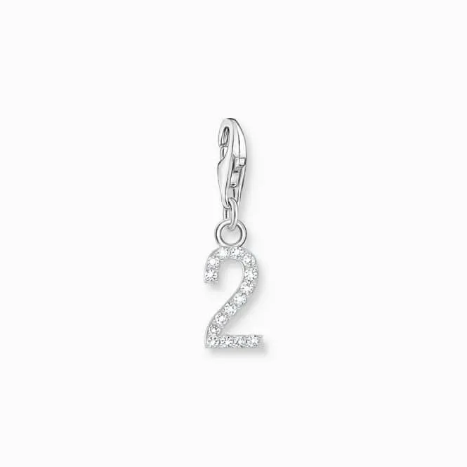 Sterling Silber Zirkonia Nummer 2 Anhänger 2126-051-21 Thomas Sabo Sammelbare Charms