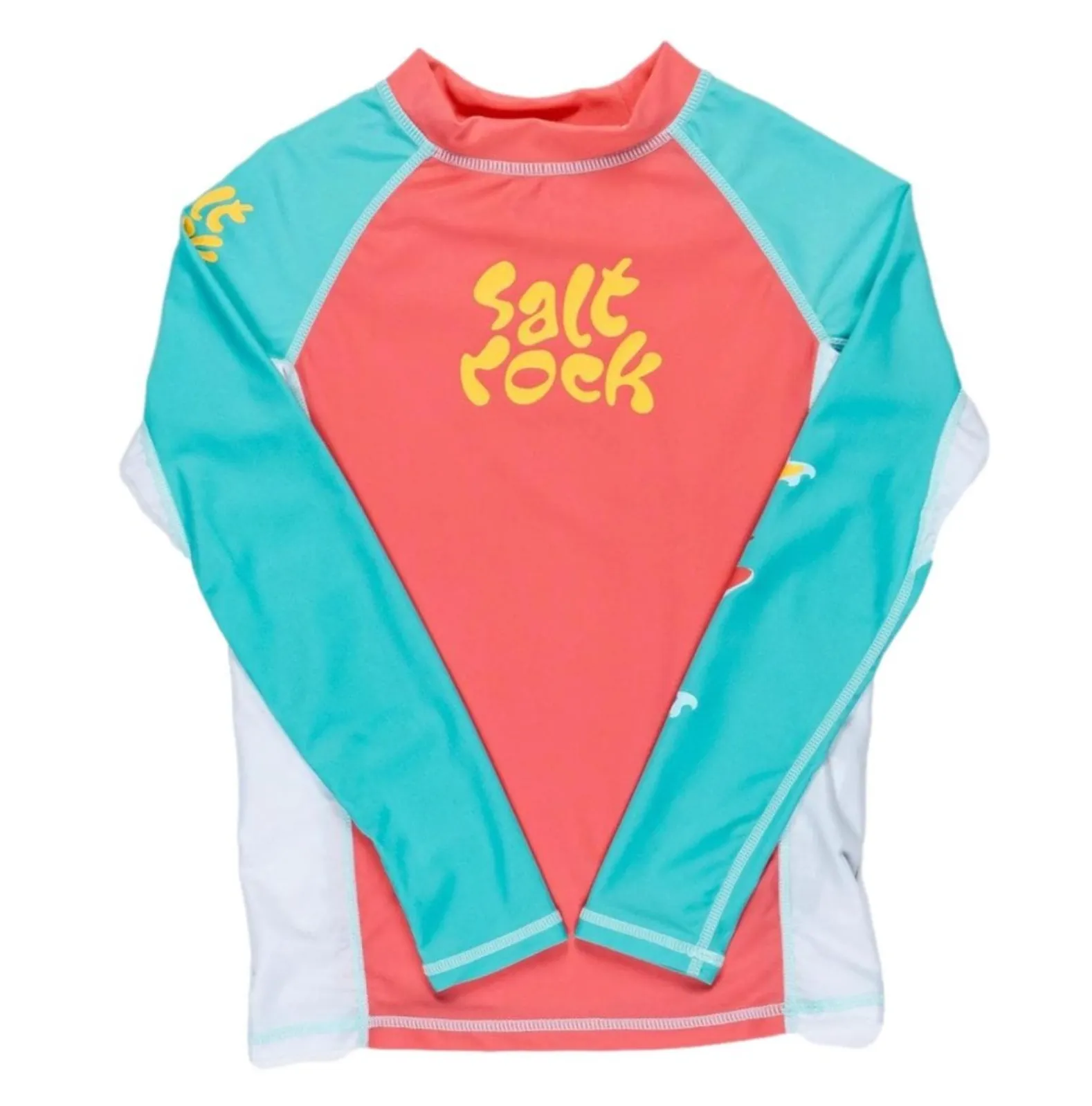 Surf Sister - Langarm-Rashguard für Kinder - Koralle/Türkis