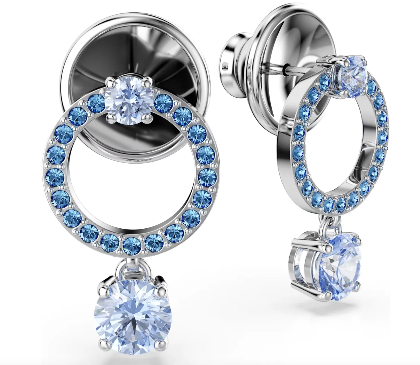 Swarovski Schmuck Anziehung Runde Blaue Tropfen Ohrringe