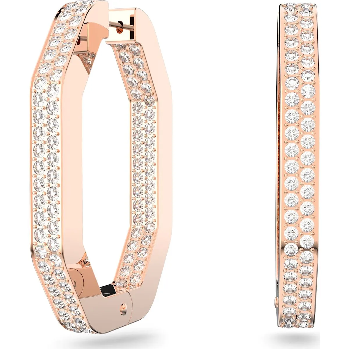 Swarovski Schmuck Swarovski Dextera Roségold-Ton große weiße Kristall-Oktagon-Ohrringe