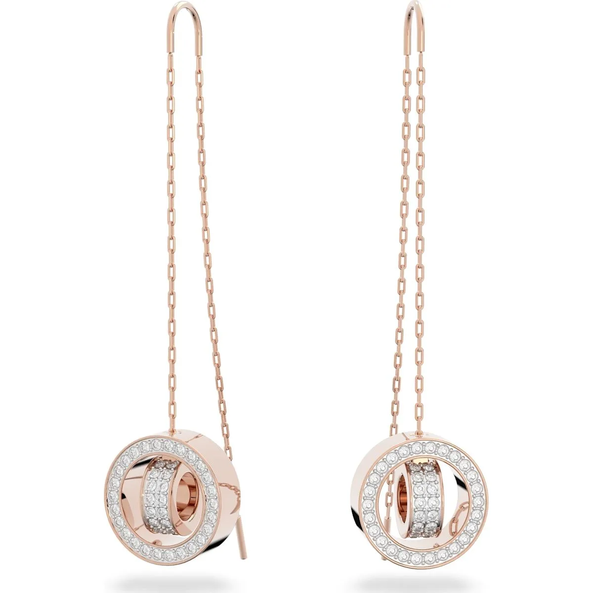 Swarovski Schmuck Swarovski Hohle Rosengoldfarben Beschichtete Weiße Kristall Tropfen Ohrringe