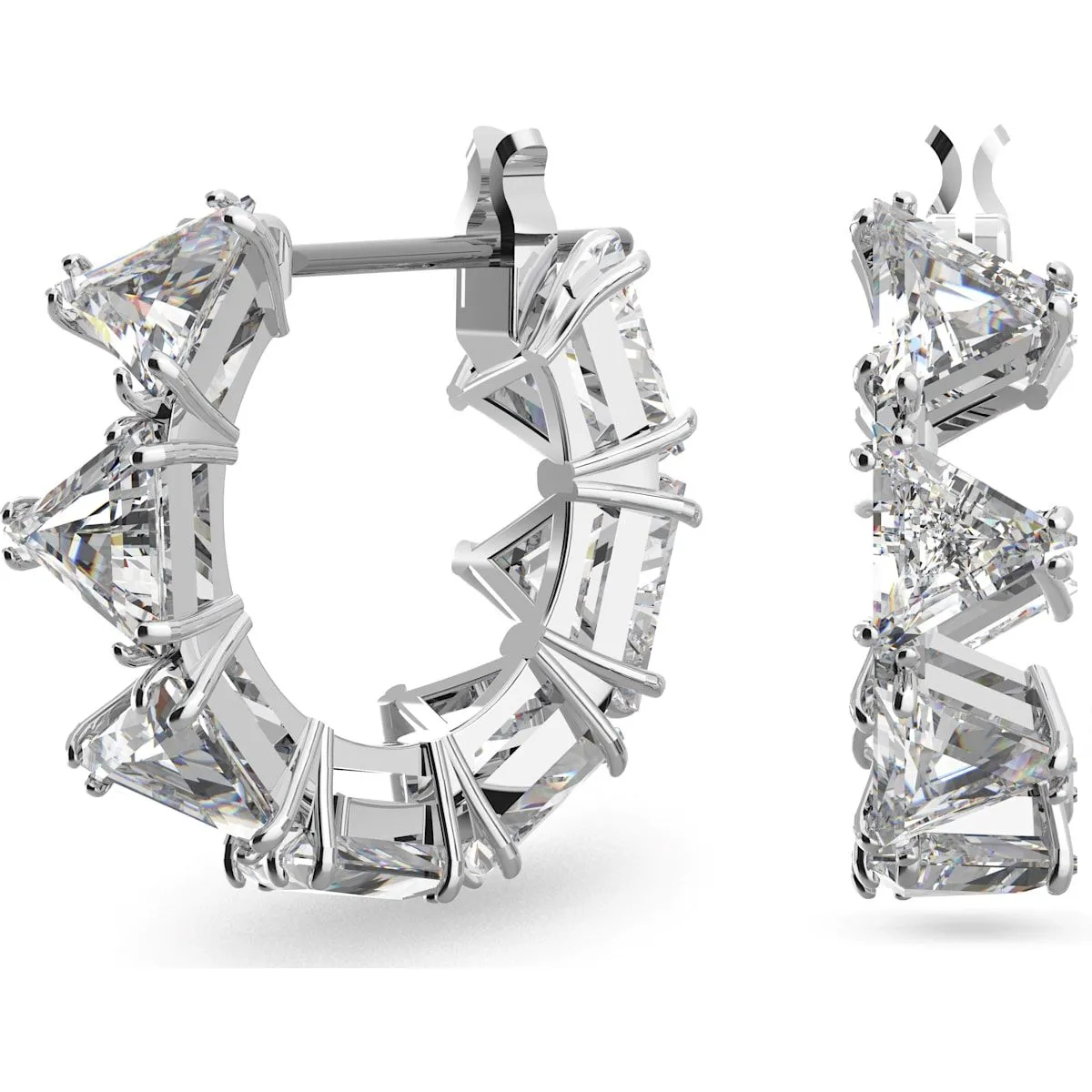 Swarovski Schmuck Swarovski Ortyx Rhodium-beschichtete kleine weiße Kristall-Dreiecks-Ohrringe