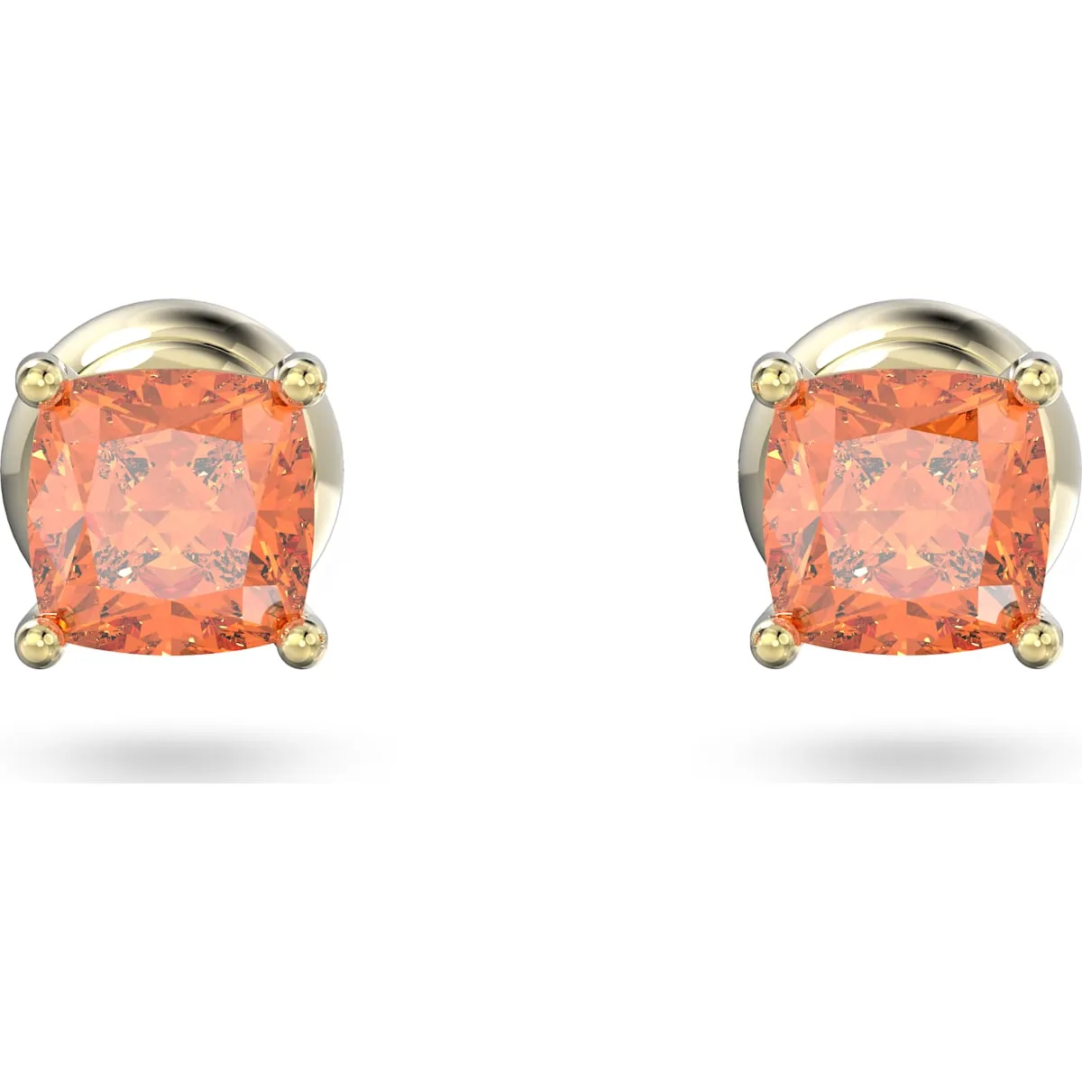 Swarovski Schmuck Swarovski Stilla Ohrstecker mit goldfarbener Beschichtung und orangefarbenem Kristall im Kissenschliff