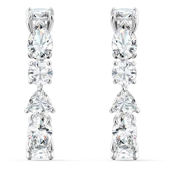 Swarovski Schmuck Swarovski Tennis Deluxe Weiß Rhodiniert Gemischte Manschetten Ohrringe