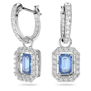Swarovski Schmuck Swarovski Una Rhodium-beschichtete blaue Kristall-Ohrringe