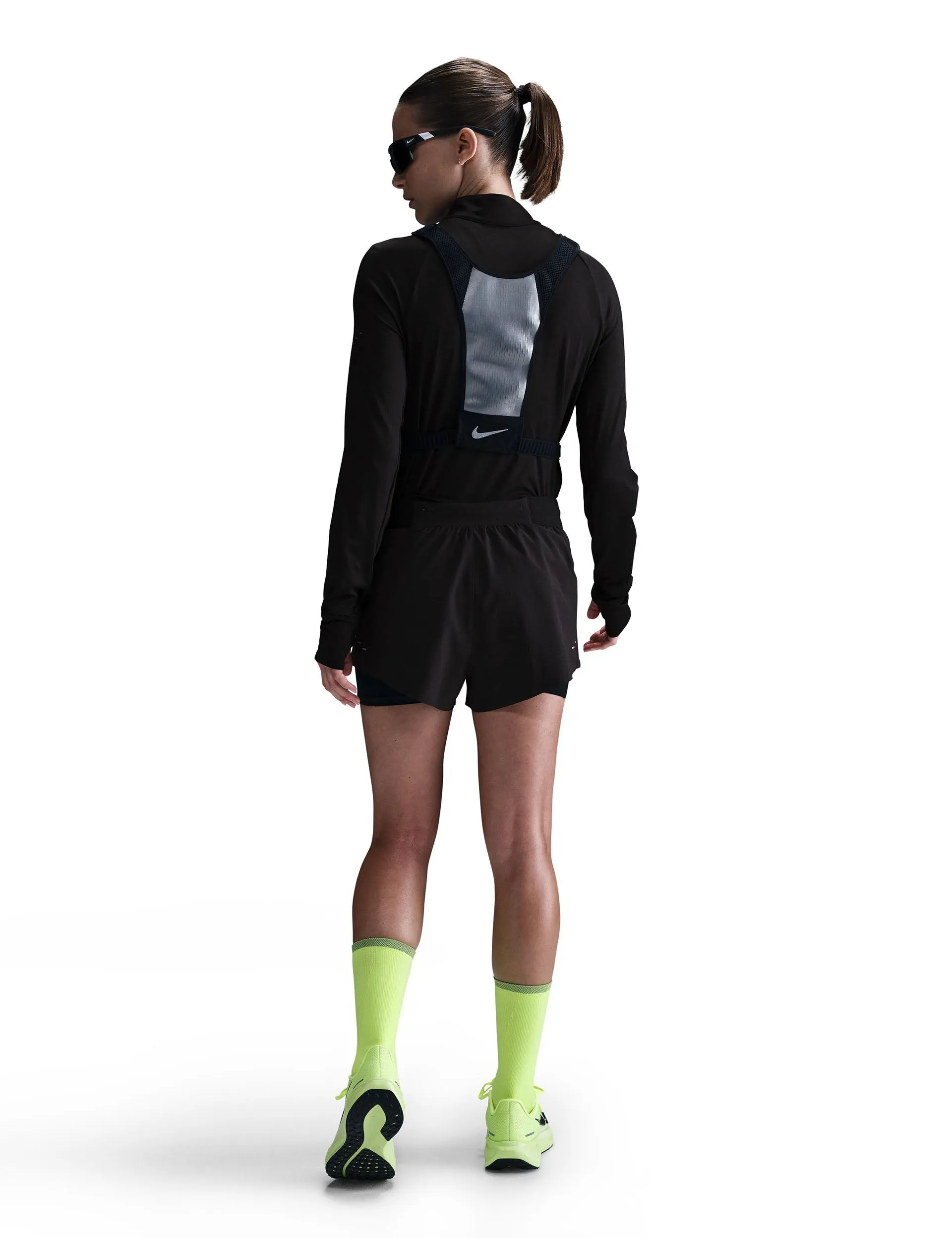 Swift Dri-FIT Mid-Rise 2-in-1 Laufshorts - Schwarz/Reflektierendes Silber