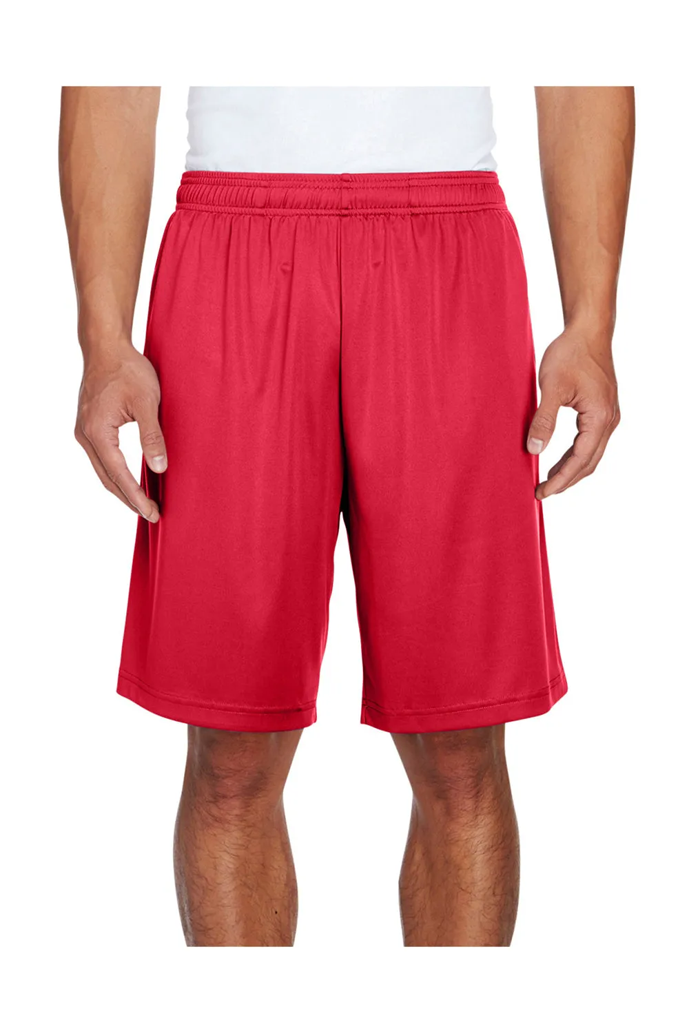 Team 365 Herren Zone Performance Feuchtigkeitstransportierende Shorts mit Taschen - Rot