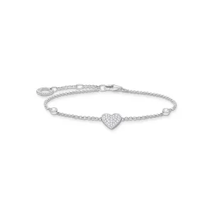 Thomas Sabo Schmuck Thomas Sabo Charm Club Armband aus Sterlingsilber mit weißem Zirkonia-Herz