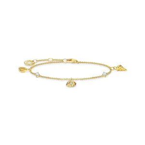Thomas Sabo Schmuck Thomas Sabo Charm Club Gelbgold plattiertes Sterlingsilber Muschelarmband