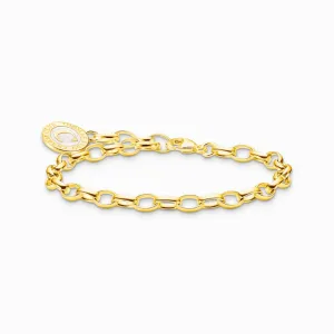 Thomas Sabo Schmuck Thomas Sabo Charmista Mitglied Charm Armband mit weißer Münze aus vergoldetem Sterlingsilber