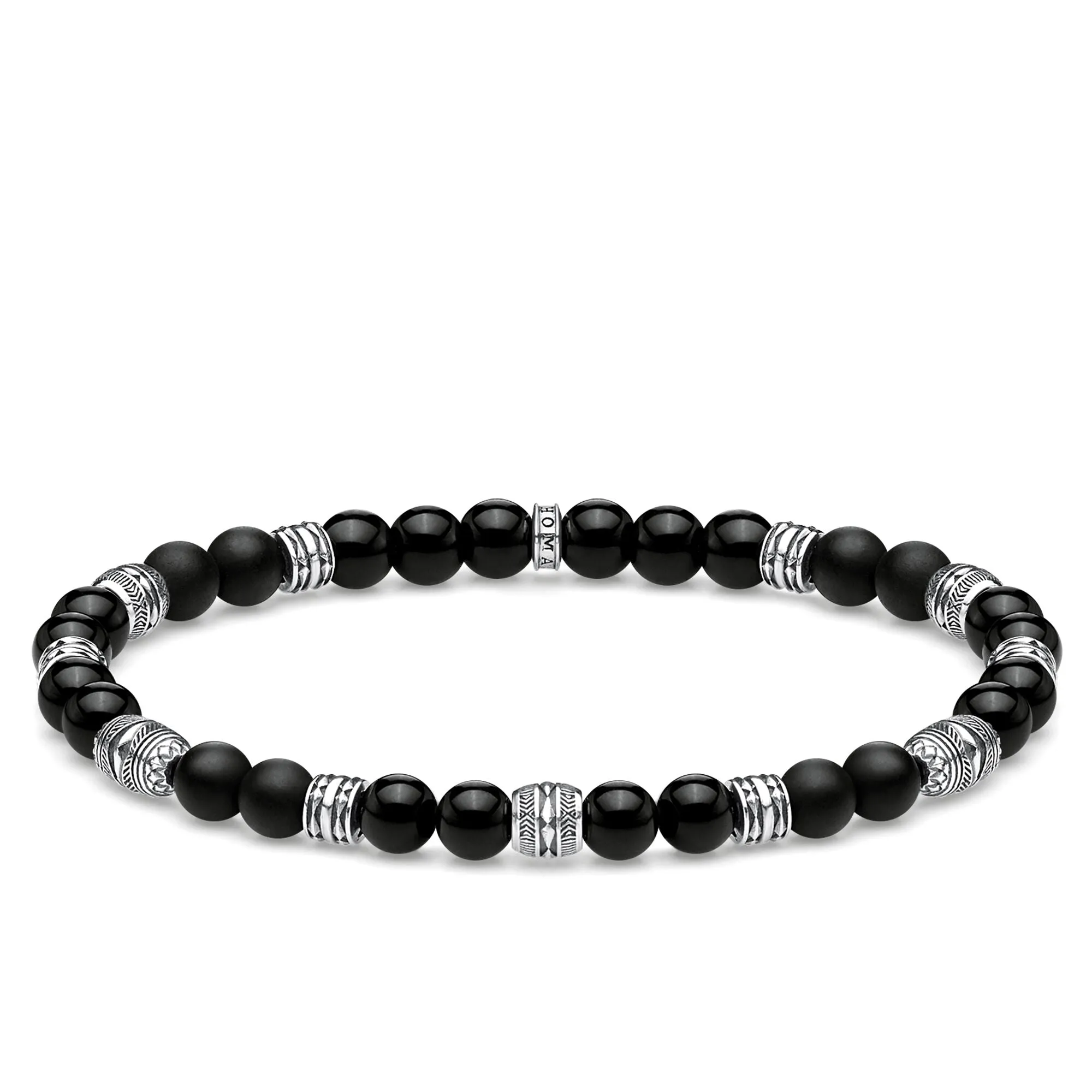 Thomas Sabo Schmuck Thomas Sabo Rebel at Heart Sterling Silber Schwarzer Obsidian Glücksbringer Armband