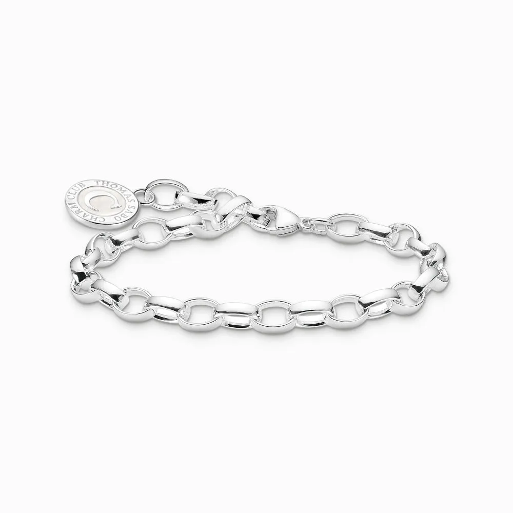 Thomas Sabo Schmuck Thomas Sabo Sterling Silber Charmista Mitglied Charm Armband mit weißer Münze