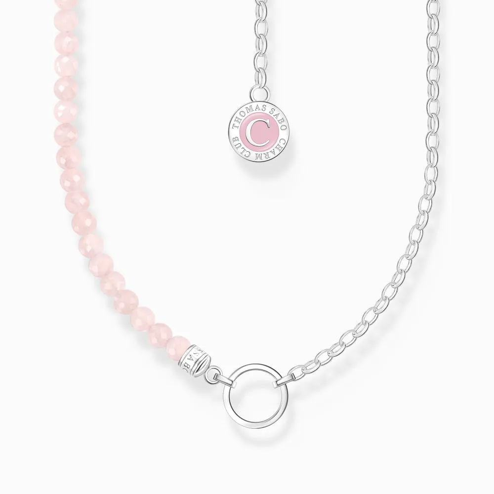 Thomas Sabo Schmuck Thomas Sabo Sterling Silber Rosenquarz Charmista Mitglieder Anhänger Kette mit Münze