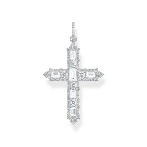 Thomas Sabo Herrenanhänger Schmuck Kreuzanhänger mit weißem Zirkonia