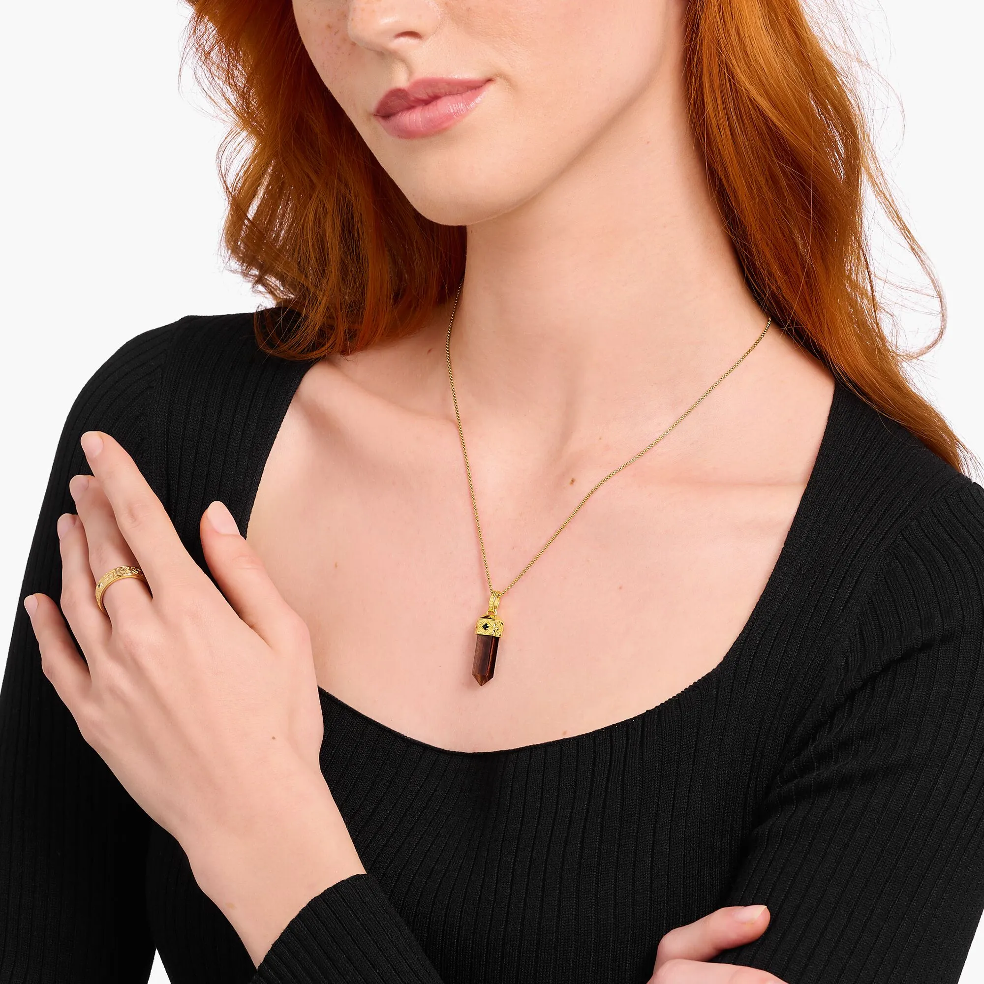 Thomas Sabo Herrenanhänger Schmuck Kristallanhänger aus rotem Tigerauge