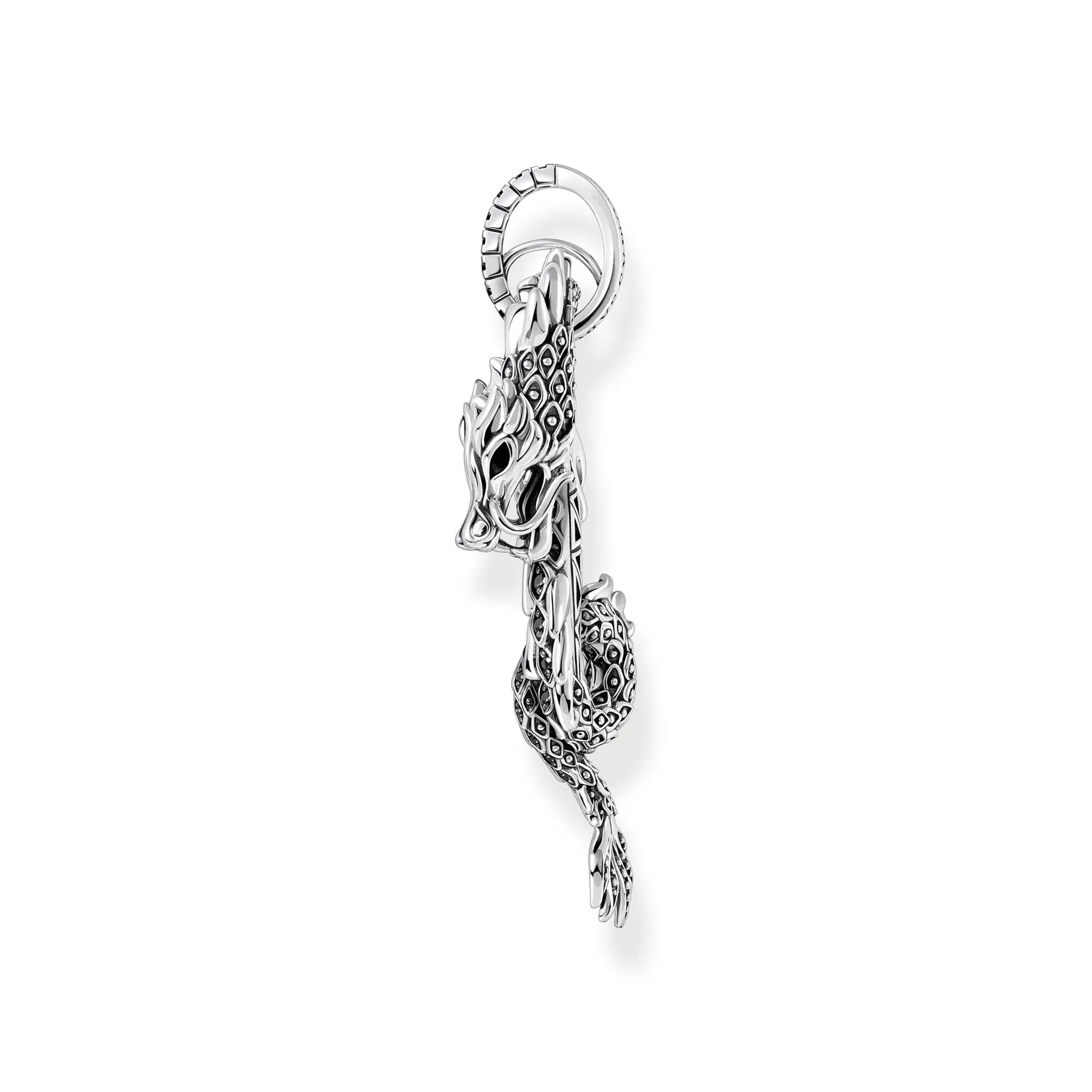 Thomas Sabo Herren Anhänger Schmuck Drachenanhänger mit schwarzen Zirkonia groß