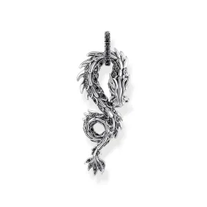 Thomas Sabo Herren Anhänger Schmuck Drachenanhänger mit schwarzen Zirkonia groß