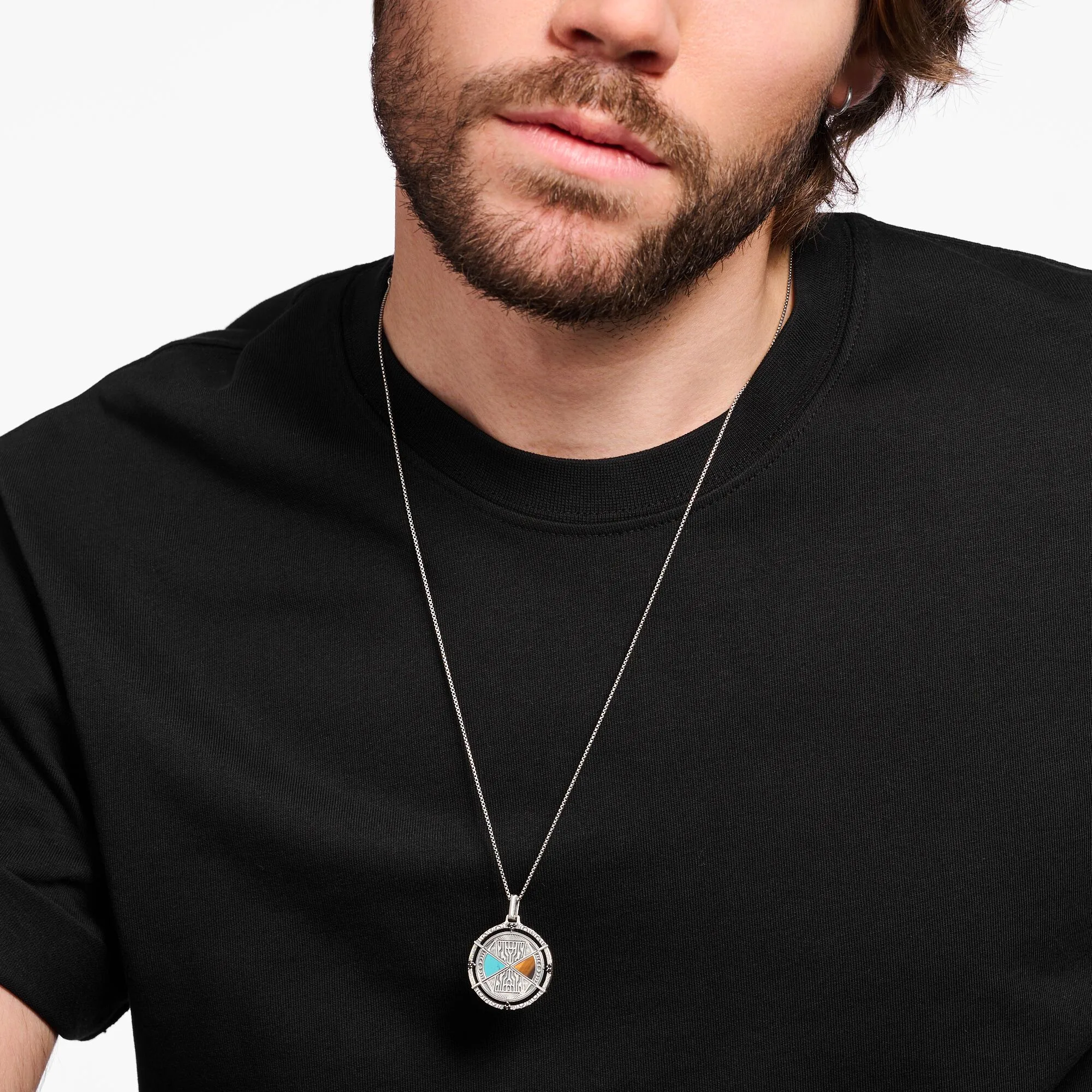 Thomas Sabo Herrenanhänger Schmuck Glücksbringer Türkis Und Tigerauge Anhänger