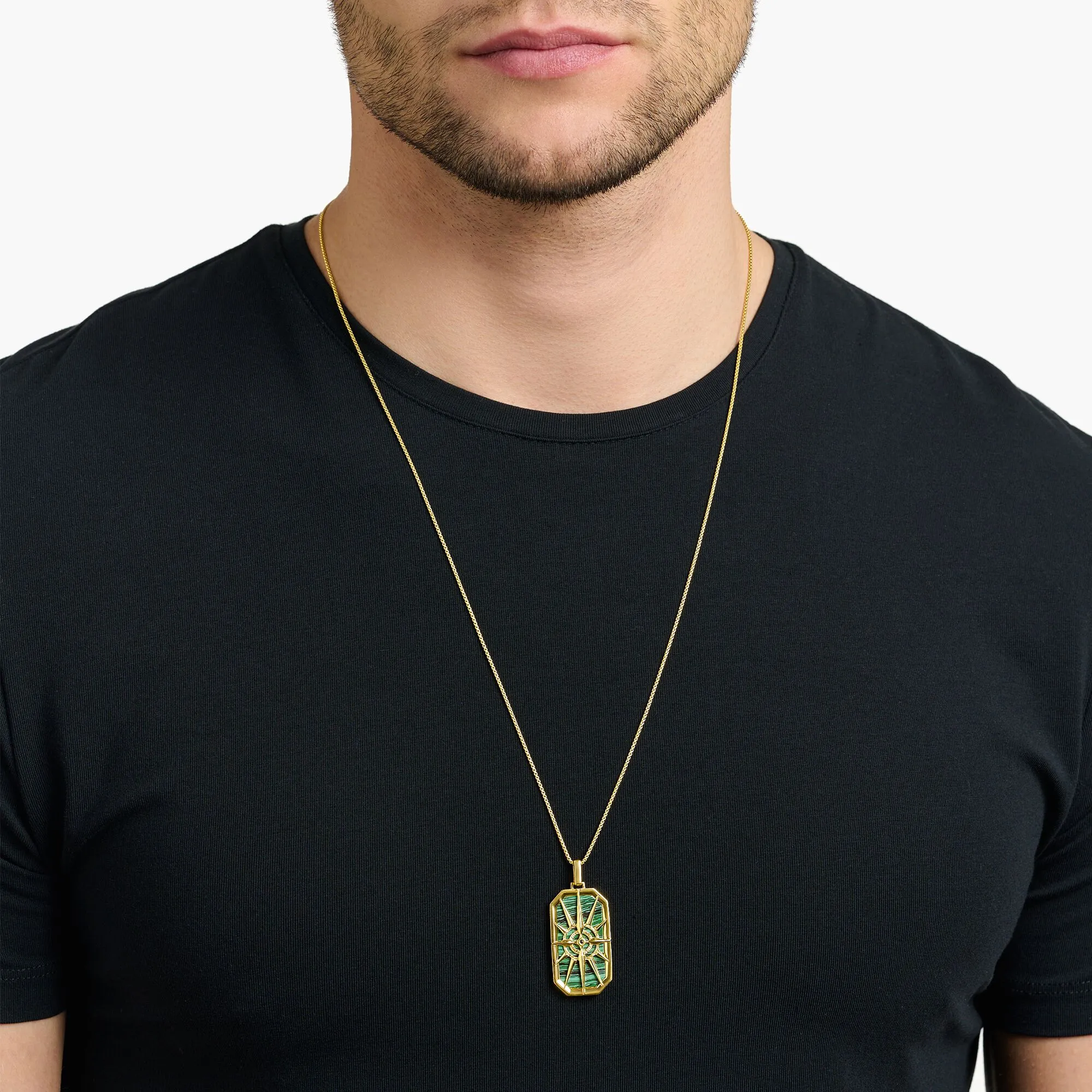Thomas Sabo Herren Anhänger Schmuck Anhänger Kompass Stern grün