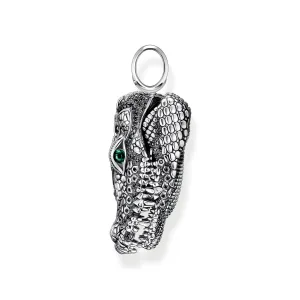 Thomas Sabo Herren Anhänger Schmuck Anhänger Krokodil-Kopf mit Steinen silber geschwärzt