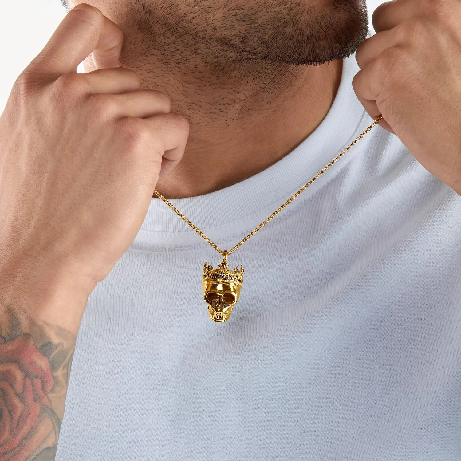 Thomas Sabo Herren Anhänger Schmuck Anhänger Totenkopf Gold