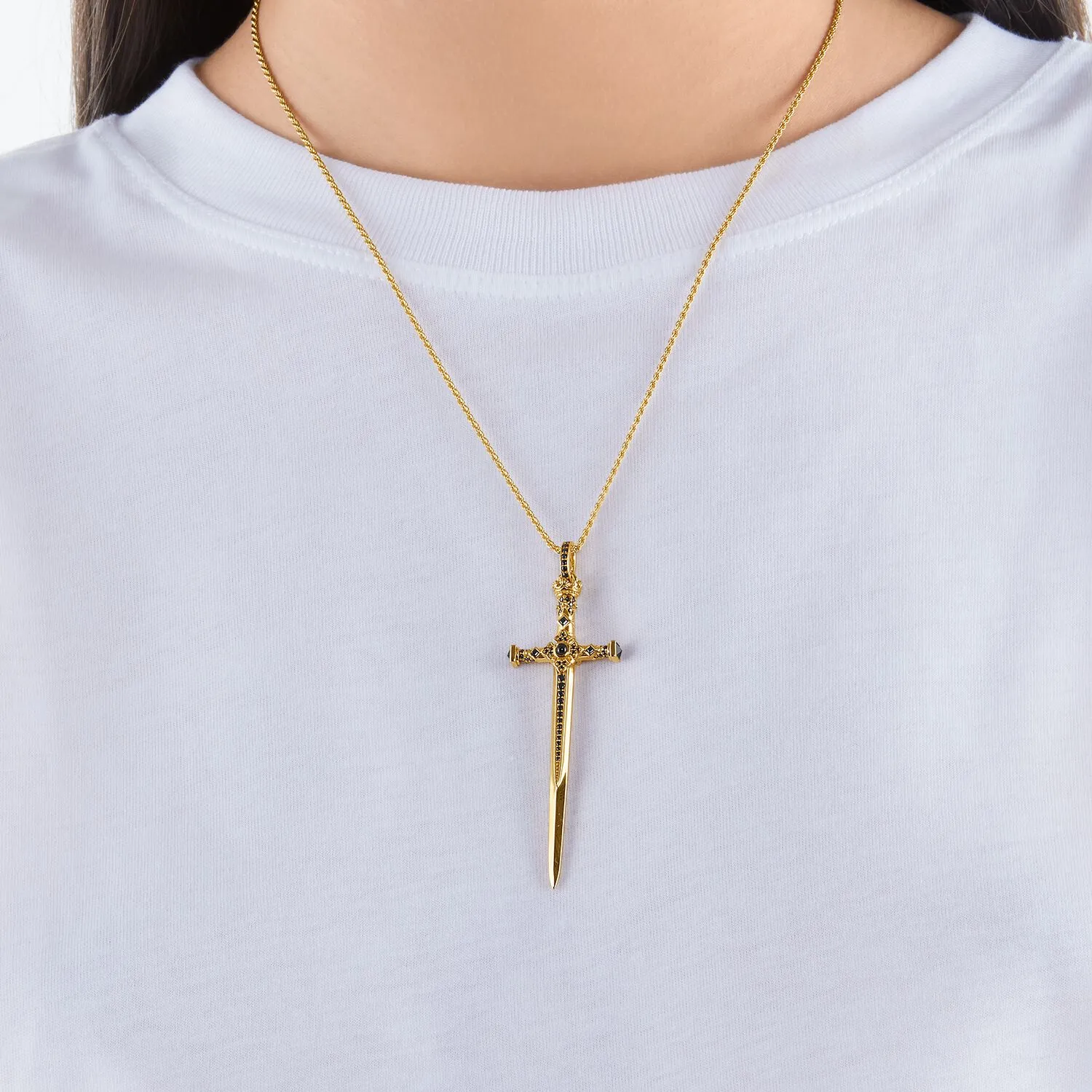 Thomas Sabo Herren Anhänger Schmuck Anhänger Schwert Gold
