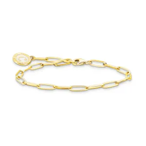 Thomas Sabo Silberschmuck Thomas Sabo Charmista Armband aus Sterling Silber mit Goldbeschichtung, 19 cm Länge