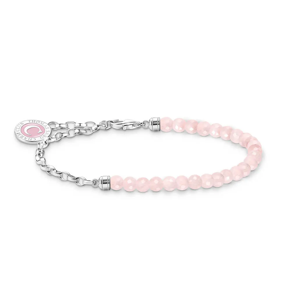 Thomas Sabo Silberschmuck Thomas Sabo Sterling Silber Charmita Rosenquarz 16-19cm Armband
