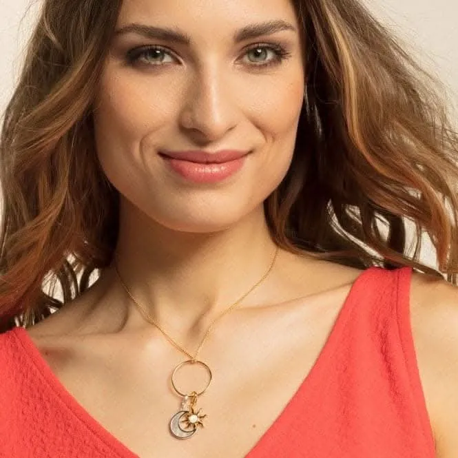 Thomas Sabo Silber Gelbgold Perle Vintage Sonnen Anhänger 1534-429-14 Thomas Sabo Sammelbare Charms
