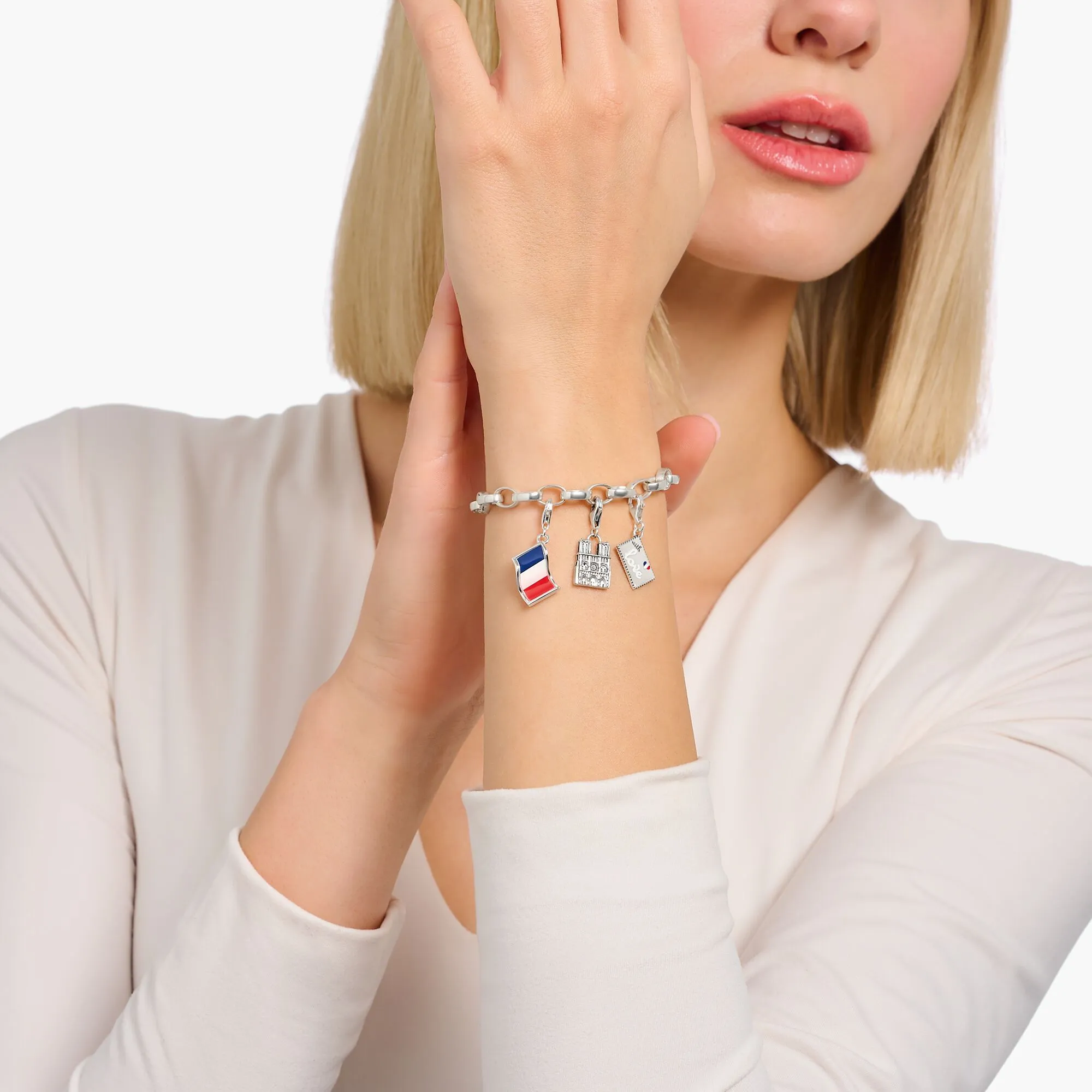 Thomas Sabo Damenarmbänder Charm-Armband mit kaltem Emaille Silber