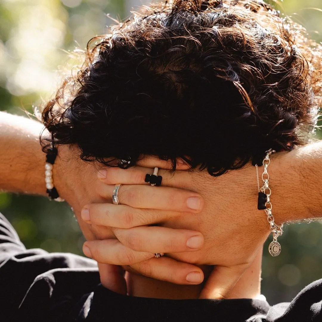 Thomas Sabo Damenarmbänder Perlenarmband mit schwarzen Goldbären