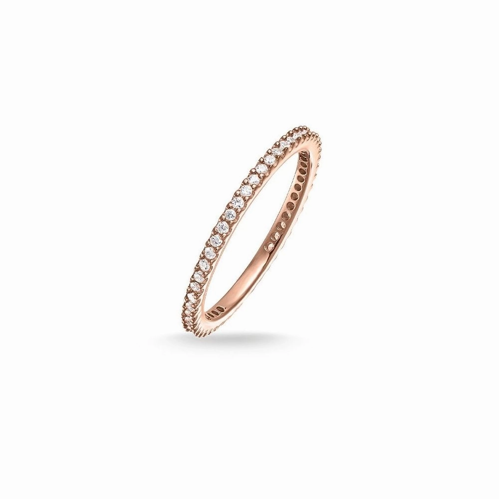 Thomas Sabo Rose Gold Cubic Zirconia Set Pavé Eternity Ring TR1980-416-14