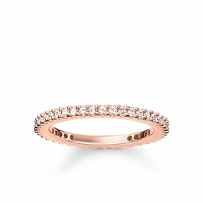 Thomas Sabo Rose Gold Cubic Zirconia Set Pavé Eternity Ring TR1980-416-14