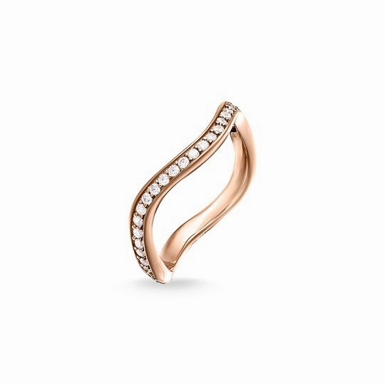 Thomas Sabo Rose Gold Zirconia Set Wave Eternity Ring TR2010-416-14