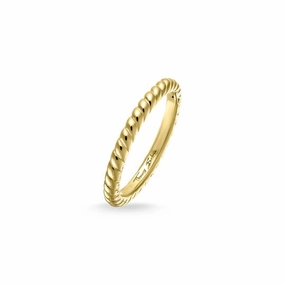 Thomas Sabo Silver Yellow Gold Twist Ring TR1978-413-12