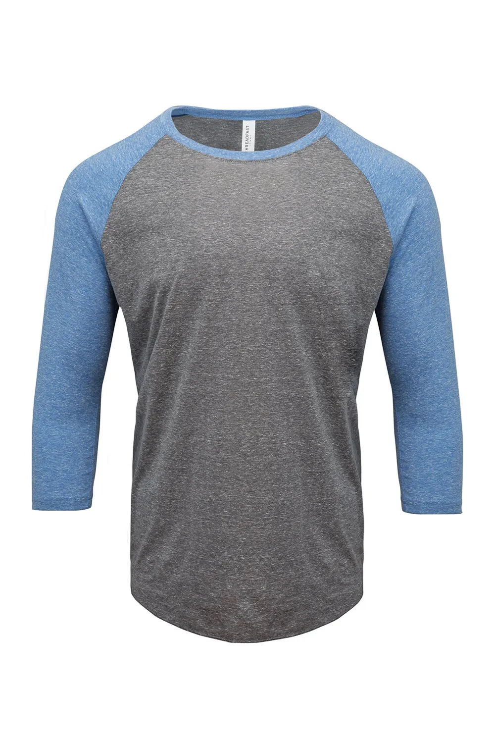 Threadfast Apparel Herren T-Shirt mit 3/4-Arm und Rundhalsausschnitt - Grau/Königsblau Kleidung Threadfast-Apparel