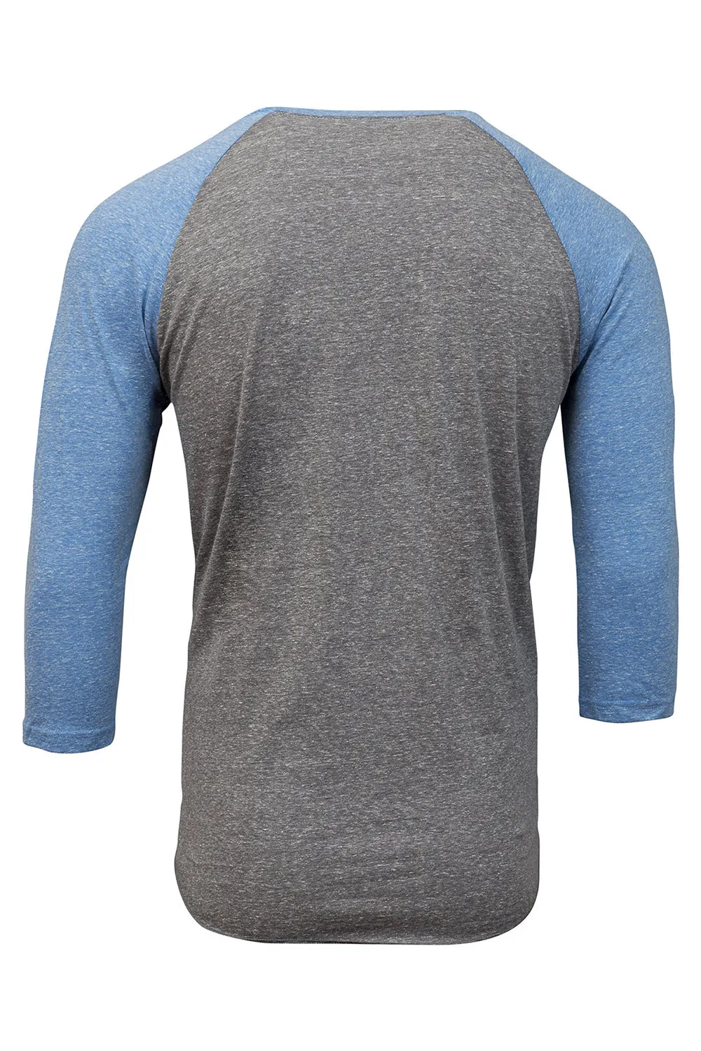 Threadfast Apparel Herren T-Shirt mit 3/4-Arm und Rundhalsausschnitt - Grau/Königsblau Kleidung Threadfast-Apparel