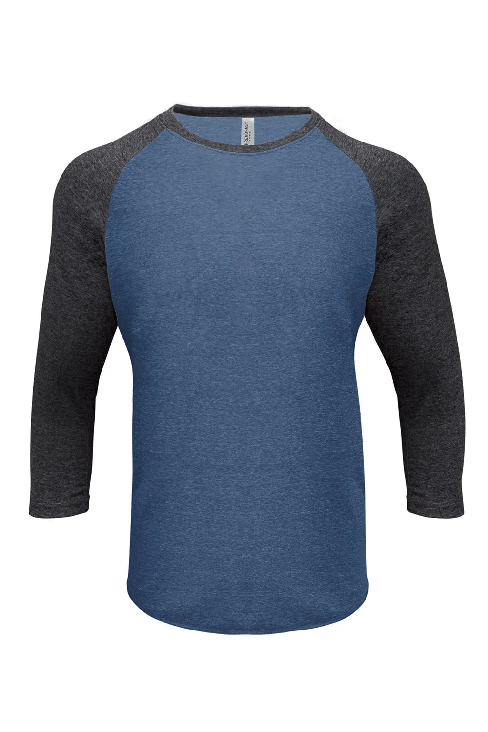 Threadfast Apparel Herren T-Shirt mit 3/4-Arm und Rundhalsausschnitt - Royalblau/Schwarz Kleidung Threadfast-Apparel