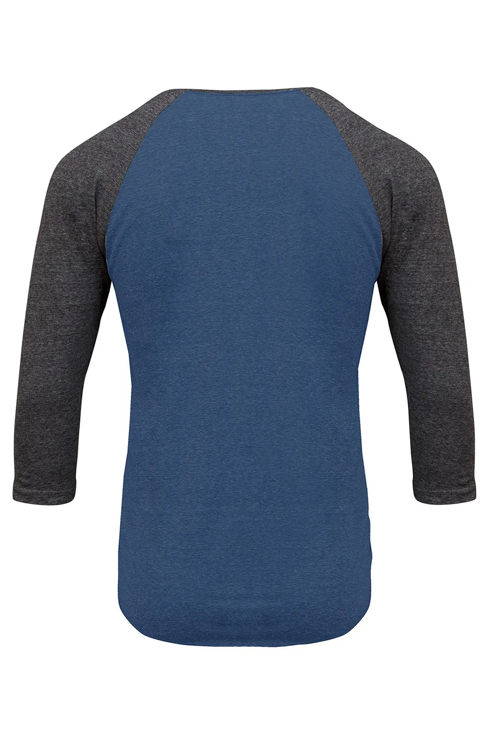 Threadfast Apparel Herren T-Shirt mit 3/4-Arm und Rundhalsausschnitt - Royalblau/Schwarz Kleidung Threadfast-Apparel