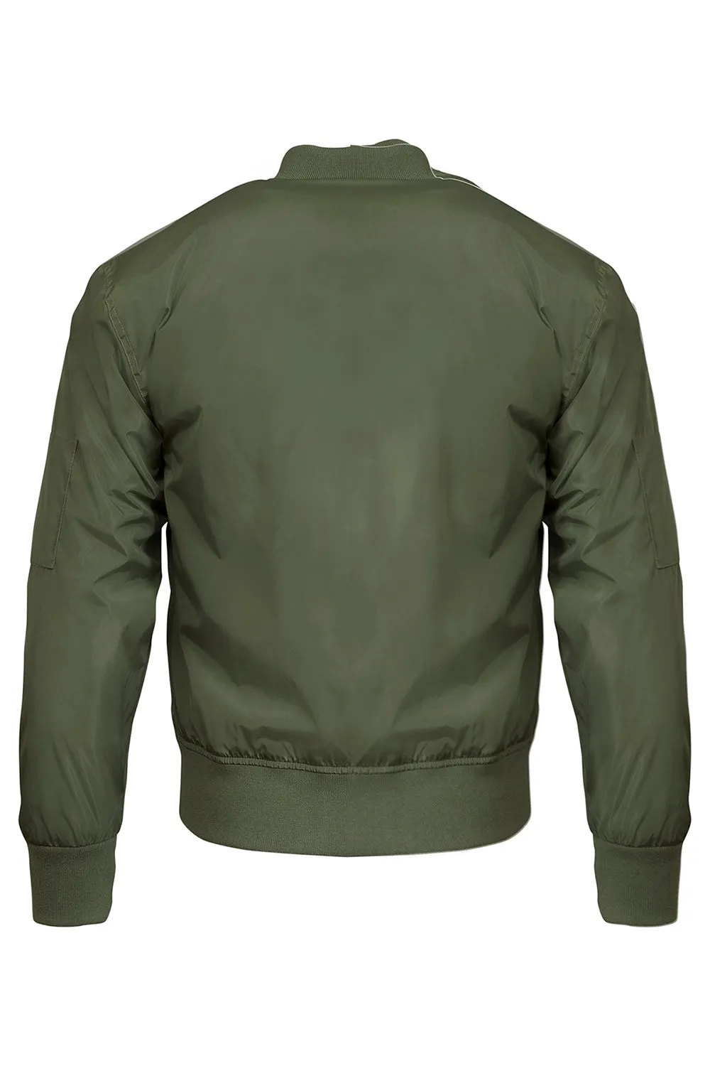 Threadfast Apparel Herren Bomberjacke mit durchgehendem Reißverschluss - Armeegrün