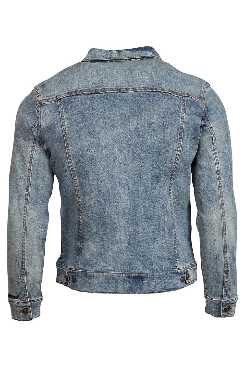 Threadfast Apparel Herren-Denimjacke mit Knopfleiste - Hellblau
