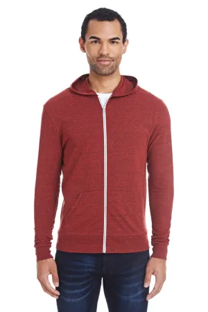 Threadfast Apparel Herren Kapuzenpullover mit Reißverschluss und Taschen - Kardinal Schwarz Kleidung Threadfast-Apparel