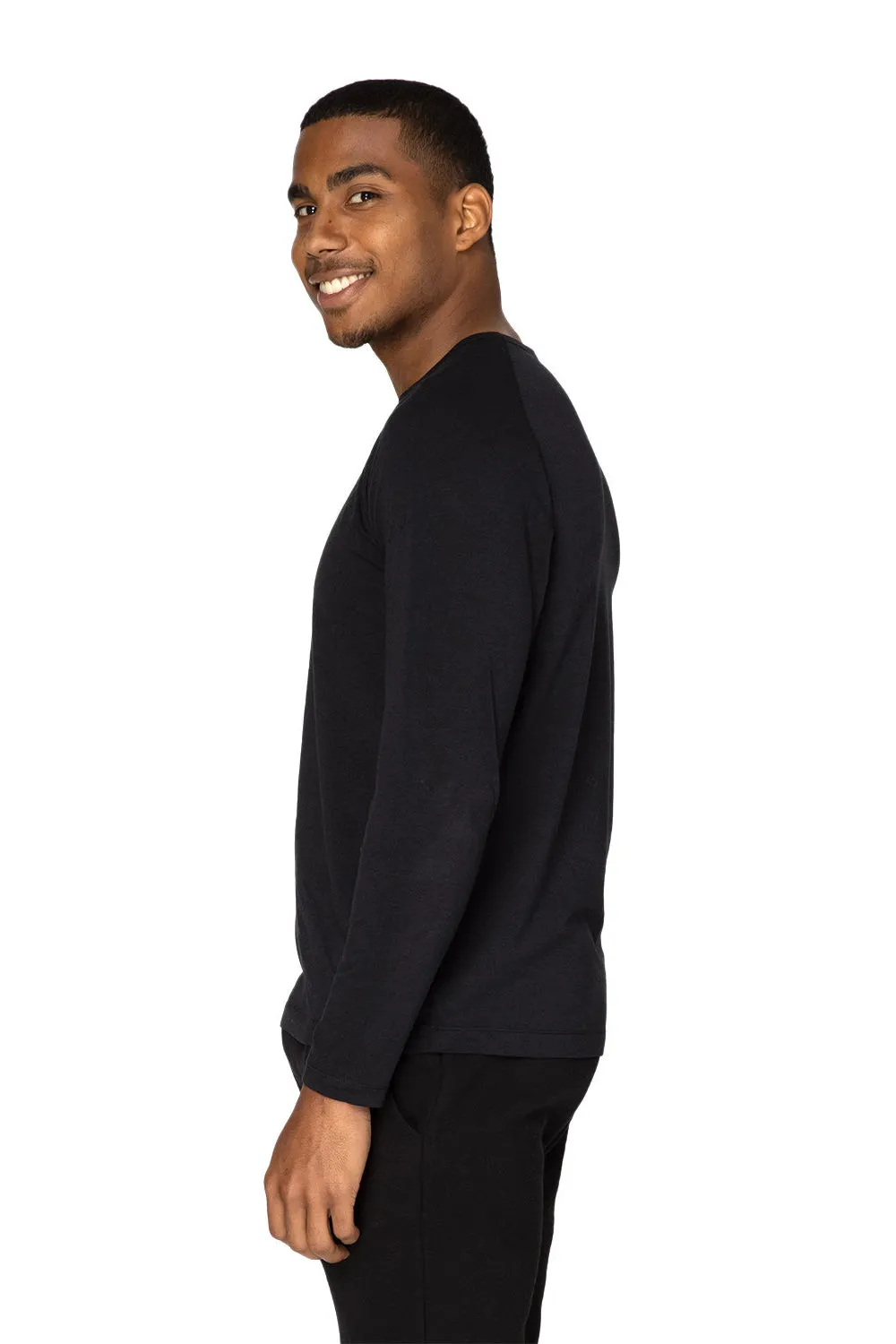 Threadfast Apparel Herren Impact Langarm Rundhals T-Shirt - Schwarze Kleidung Threadfast-Apparel