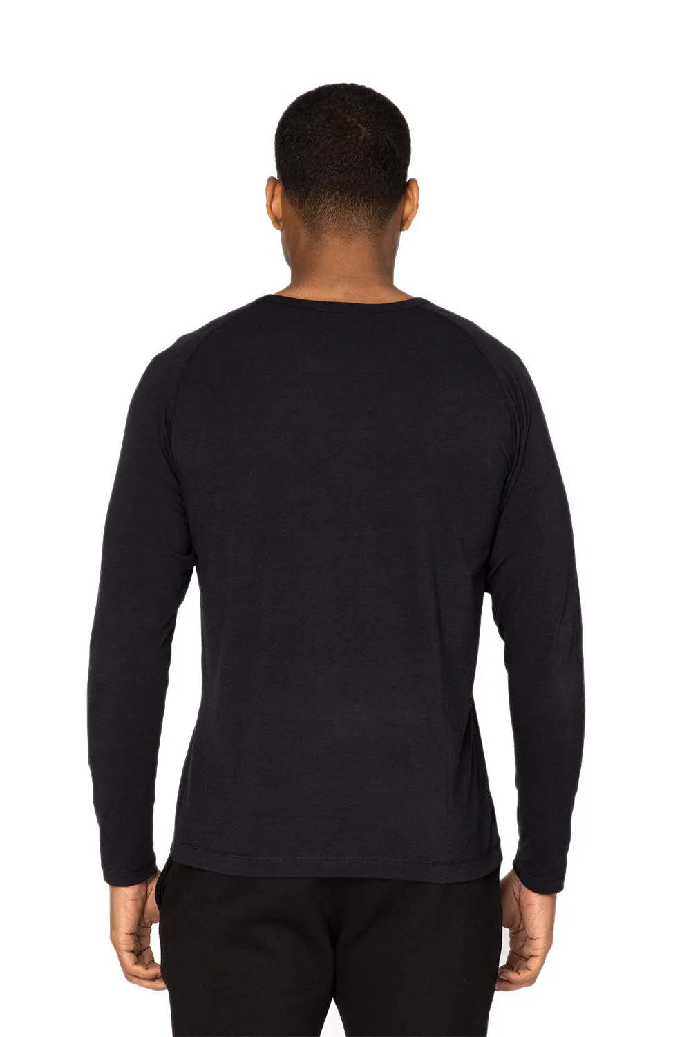Threadfast Apparel Herren Impact Langarm Rundhals T-Shirt - Schwarze Kleidung Threadfast-Apparel